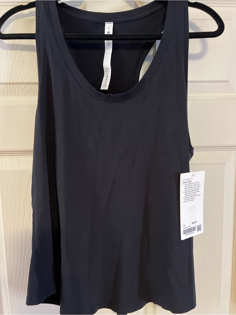 NWT lululemon Love Tank Black Pima Cotton Size 10 - Picture 1 of 4